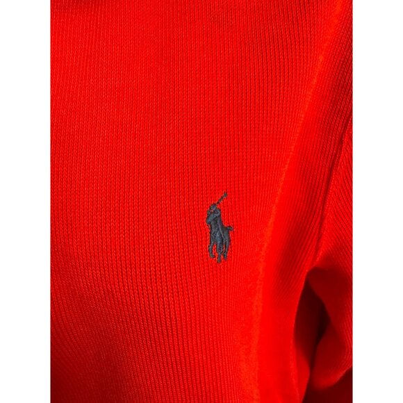 Polo Ralph Lauren Boys L 14/16 Red 1/4 Zip Pullover Sweater 100% Cotton Preppy - Picture 2 of 9